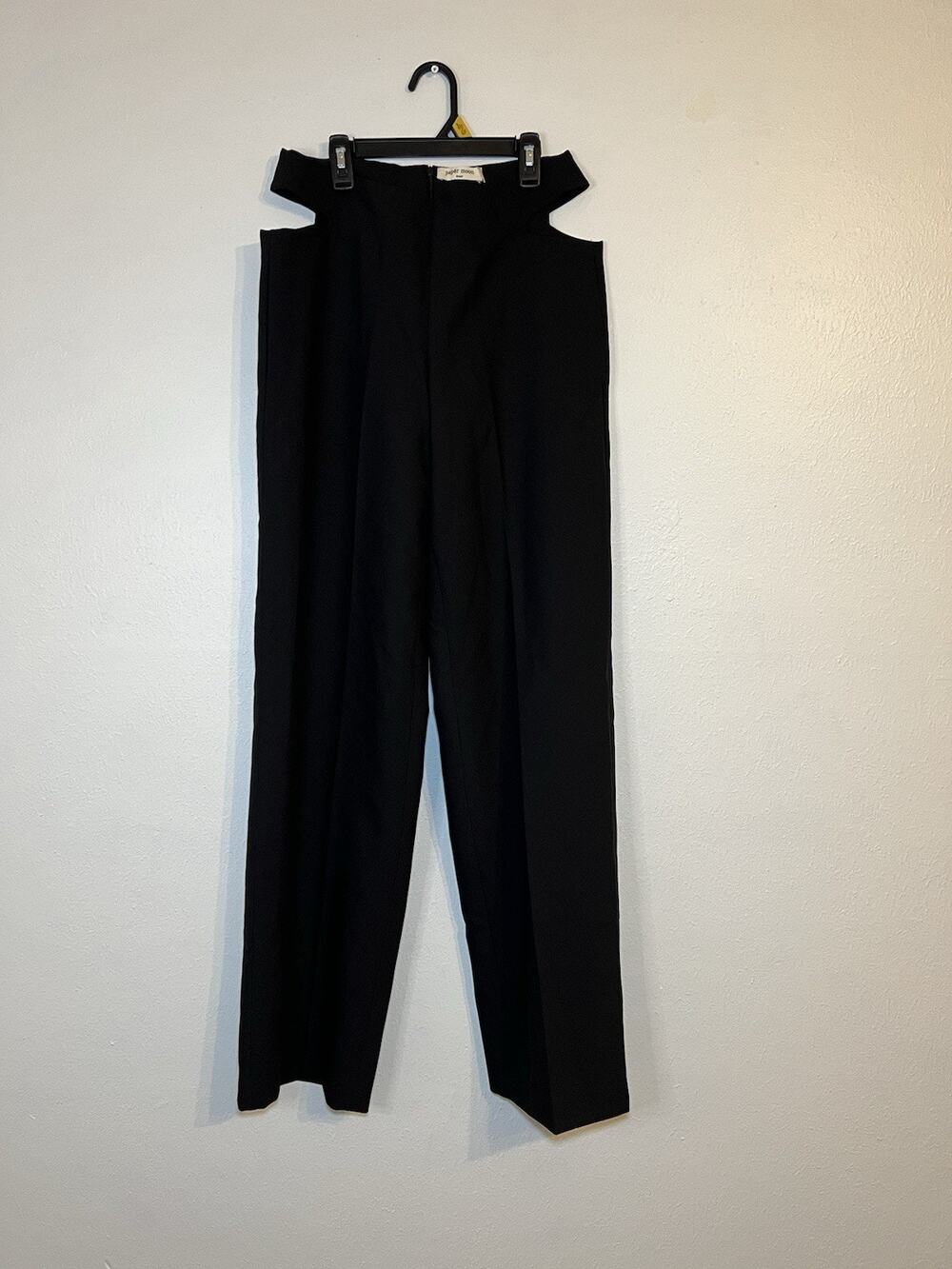 The Frankie Shop Paper Moon Lona Cut Out Pants Women Size Large Black Wide Leg